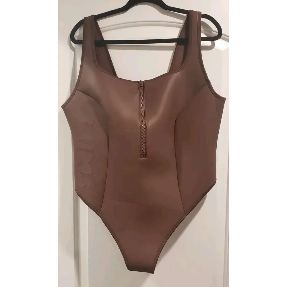 Skims RUBBERIZED SCUBA SWIM SCOOP NECK ONE PIECE Swimsuit Size 3X - NWT